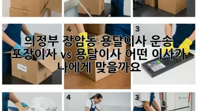 의정부 장암동 용달이사 운송: 포장이사 vs 용달이사, 어떤 이사가 나에게 맞을까요?